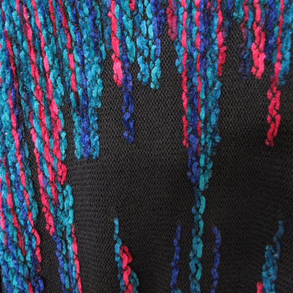 VINTAGE - CAMPUS CASUALS - 80's 90's Chenille Knit Balloon Sleeve Sweater - Picture 6 of 10